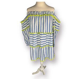 Tessora Petra Pom Pom Trim Mini Dress‎ Size Small Fairycore Bohochic Dress